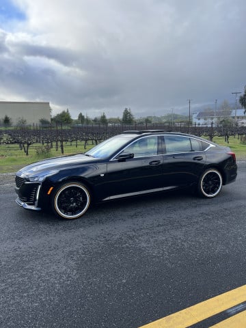 Vogue 245/45R18 White/Gold tires on a 2024 CADILLAC CT5 LUXURY