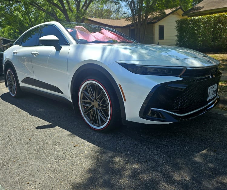 245/45R19 White/Red tires on a 2024 TOYOTA CROWN LIMITED