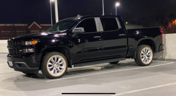 275/55R20 White/Gold tires on a 2019 CHEVROLET SILVERADO 1500 LT