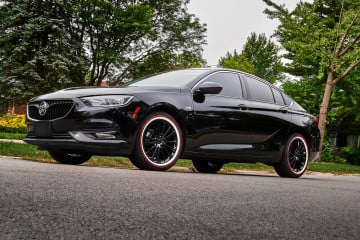Vogue 235/50R18 White/Red tires on a 2018 BUICK REGAL SPORTBACK