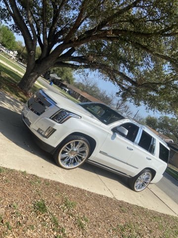 305/35R24 White/Gold tires on a 2019 CADILLAC ESCALADE PREMIUM LUXURY