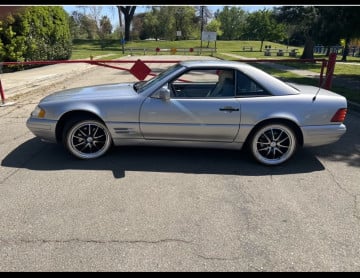 Vogue 235/55R18 White/Gold tires on a 1996 Mercedes Benz SL 320