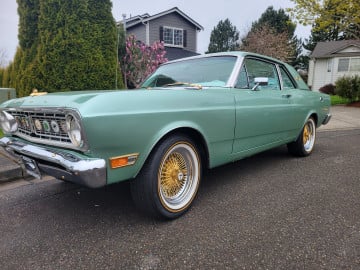 Vogue 225/60R16 White/Gold tires on a 1968 Ford Falcon Sports Coupe