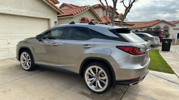 235/55R20 White/Gold tires on a 2021 LEXUS RX 350