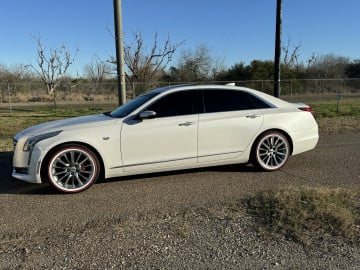 Vogue 245/45R19 White/Red tires on a 2018 CADILLAC CT6 PREMIUM LUXURY