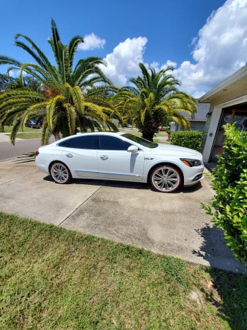 Vogue 245/40R20 White/Red tires on a 2017 BUICK LACROSSE PREMIUM