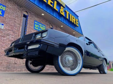 Vogue 245/40R20 White/Blue tires on a 1984 Oldsmobile Cutlass Supreme Brougham