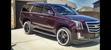 285/45R22 White/Gold tires on a 2017 CADILLAC ESCALADE LUXURY