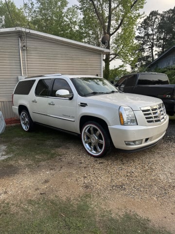 Vogue 285/45R22 White/Red tires on a 2013 CADILLAC ESCALADE ESV 2WD -4WD