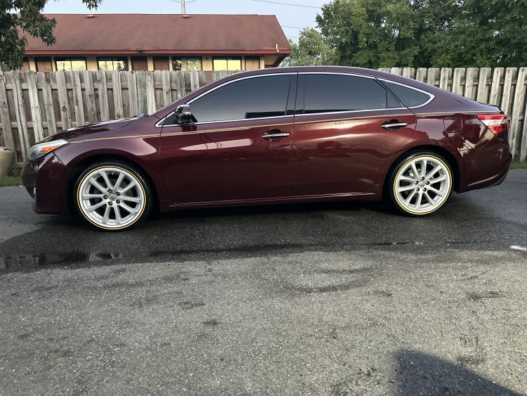 235/55R18 White/Gold tires on a 2013 TOYOTA AVALON LIMITED