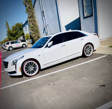 Vogue 245/45R19 White/Red tires on a 2018 CADILLAC CT6 LUXURY