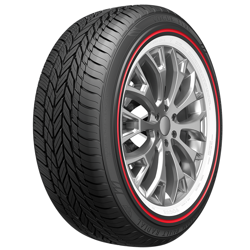 Custom Built Radial Red Stripe Tread View