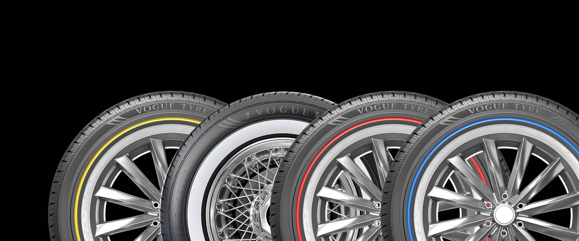 Header image showing all Vogue Tyres sidewall styles